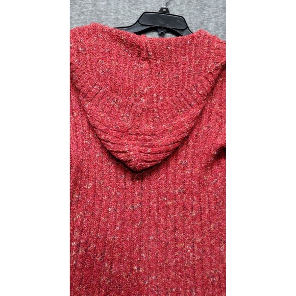 Cato Womens Small Sweater Hoodie Red Kamgaroo Pocket Long Sleeve Ribbed Pullover - Picture 8 of 11